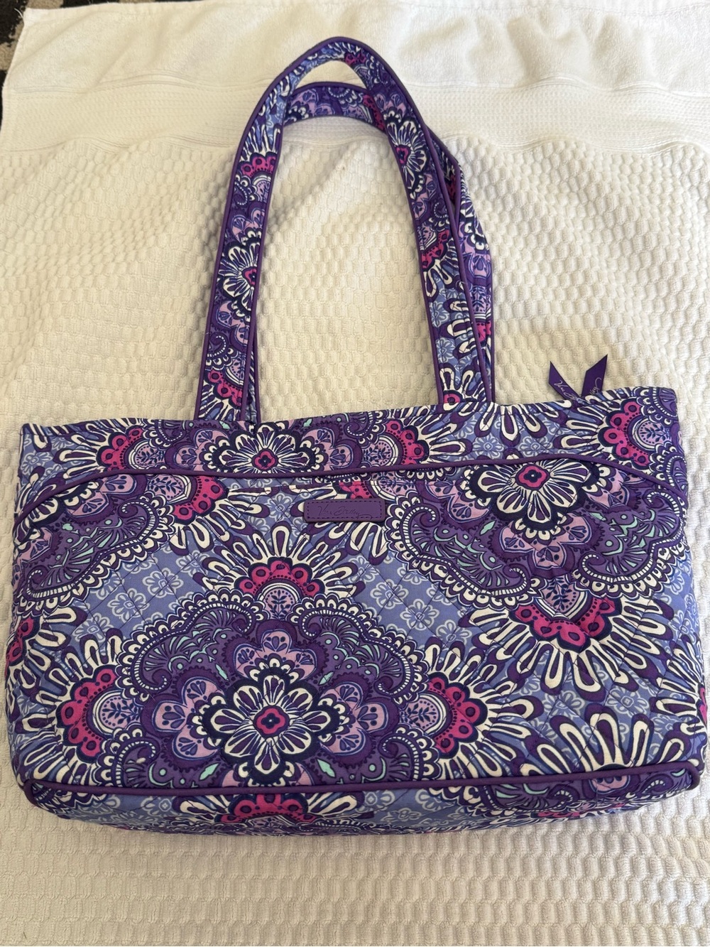 Vera Bradley Mandy tote bag in retired Lilac Tapestry pattern